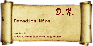 Daradics Nóra névjegykártya